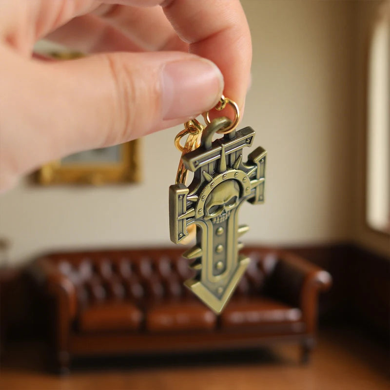 Warhammer 40K Skull Cross Keychain Unbreakable Expedition Pendant Gift