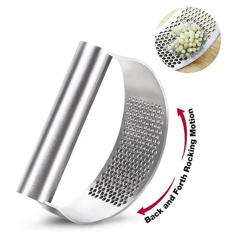 Upgraded Stainless Steel Garlic Press & Ginger Crusher - Kitchen Gadget