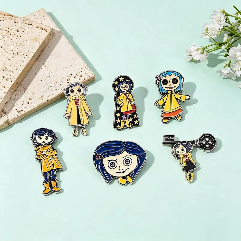 6Pcs Ghost Mom Enamel Brooch Set Halloween Jewelry Accessories
