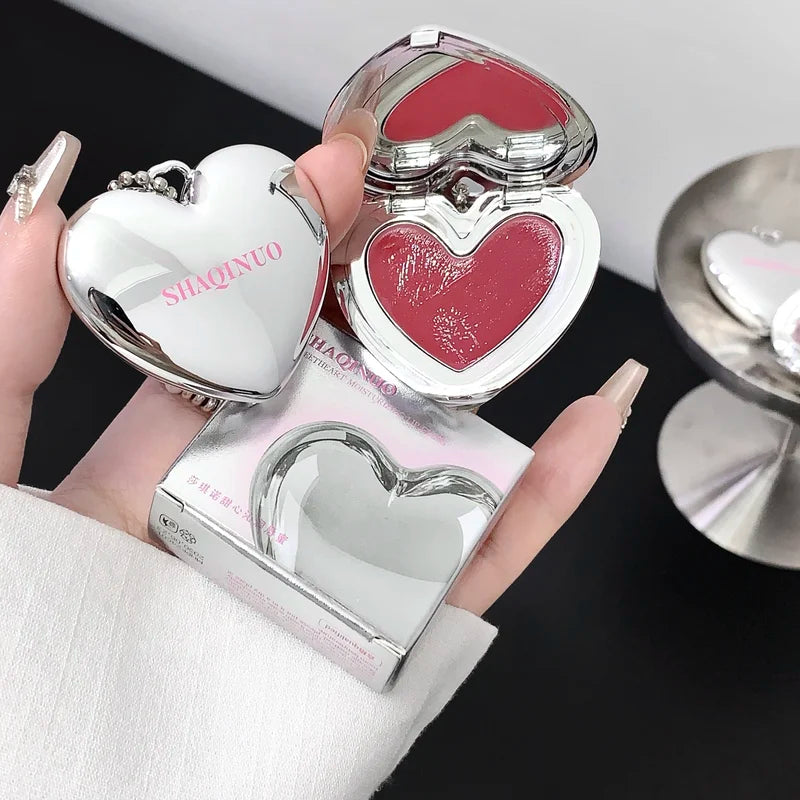 Heart Shape Water Light Lip Gloss Mirror Pendant Hydrating Lipstick