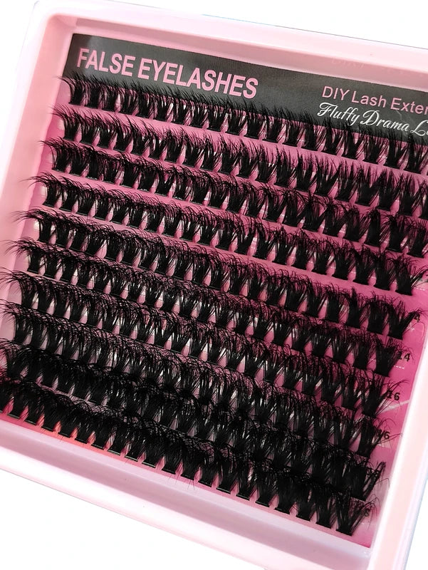 Fluffy 5D False Eyelash Clusters 10-18mm Mix Wispy Individual Lashes DIY Extensions