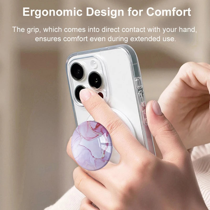 Magnetic Phone Grip Stand for iPhone & Samsung - Foldable Magnetic Holder