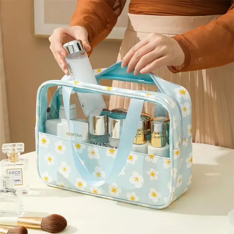 3-Piece Cosmetic Bag Set - Large Capacity Travel Makeup & Bath Wash Organizer