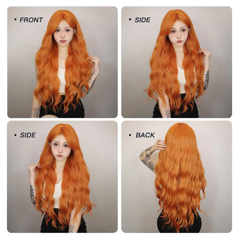 Long Water Wave Synthetic Wigs for Women - Wavy Natural Hair - Heat Resistant & Cosplay