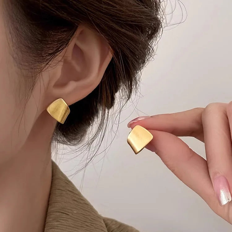 Sterling Silver Geometric Stud Earrings for Women - Versatile Jewelry Gift