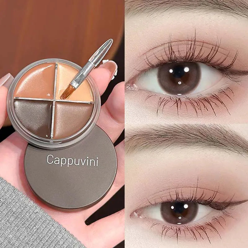 Multi-Color Cream Eyeshadow & Eyeliner Palette - Long-lasting, Easy to Blend, Brightening Makeup