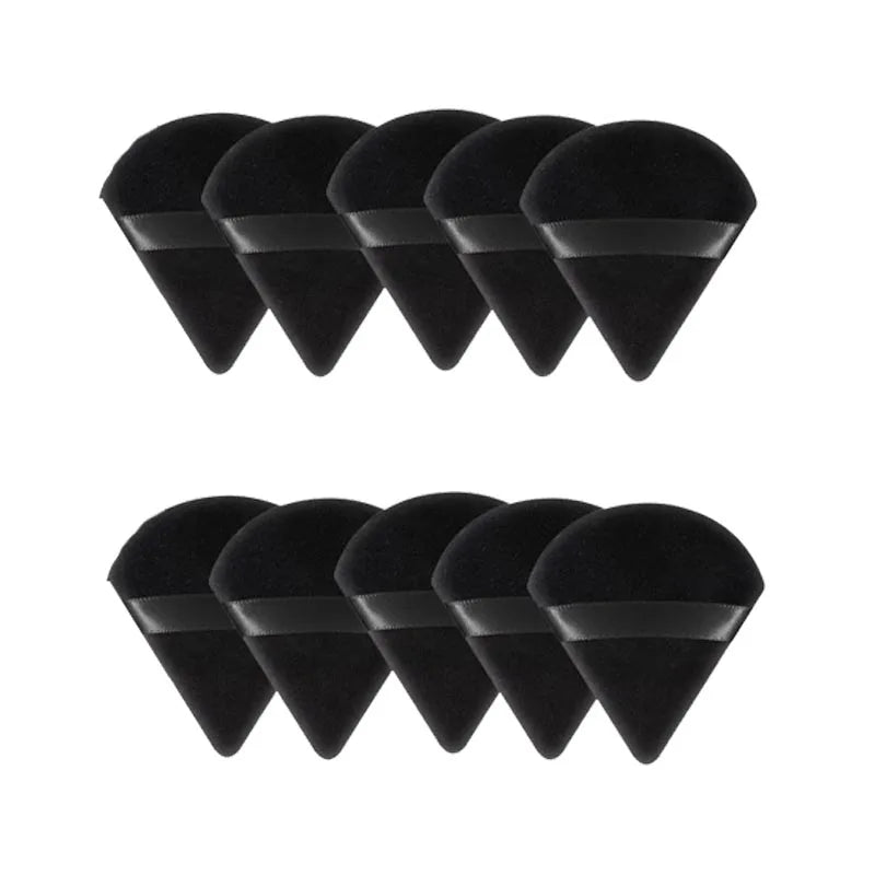Triangle Velvet Makeup Sponges Set - Reusable Face Powder Blenders, Lightweight Cosmetic Tools
