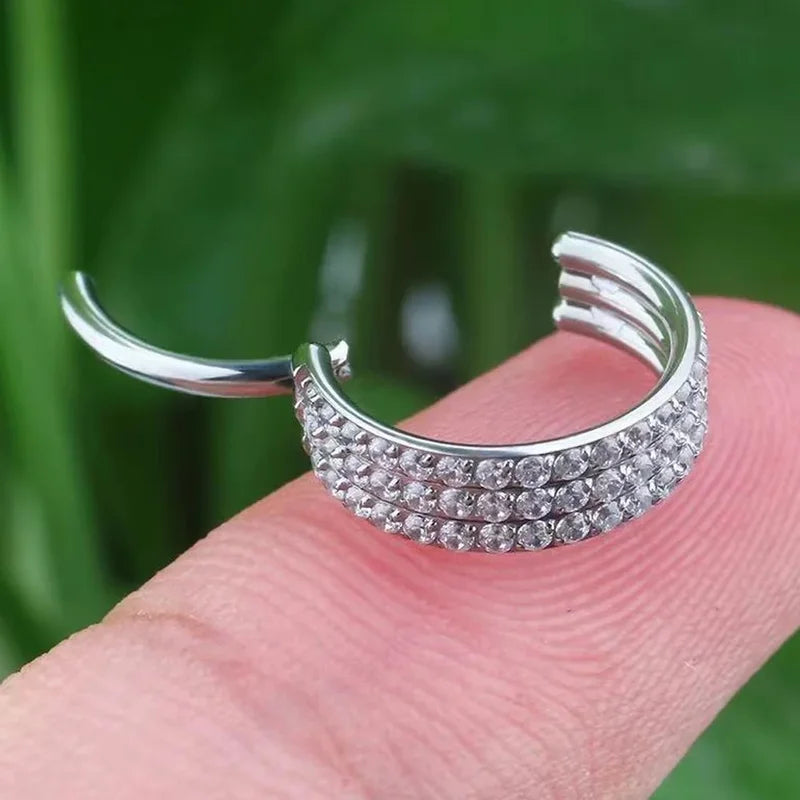 Titanium Body Piercing Nose Ring Septum Clicker Cartilage Earring Set