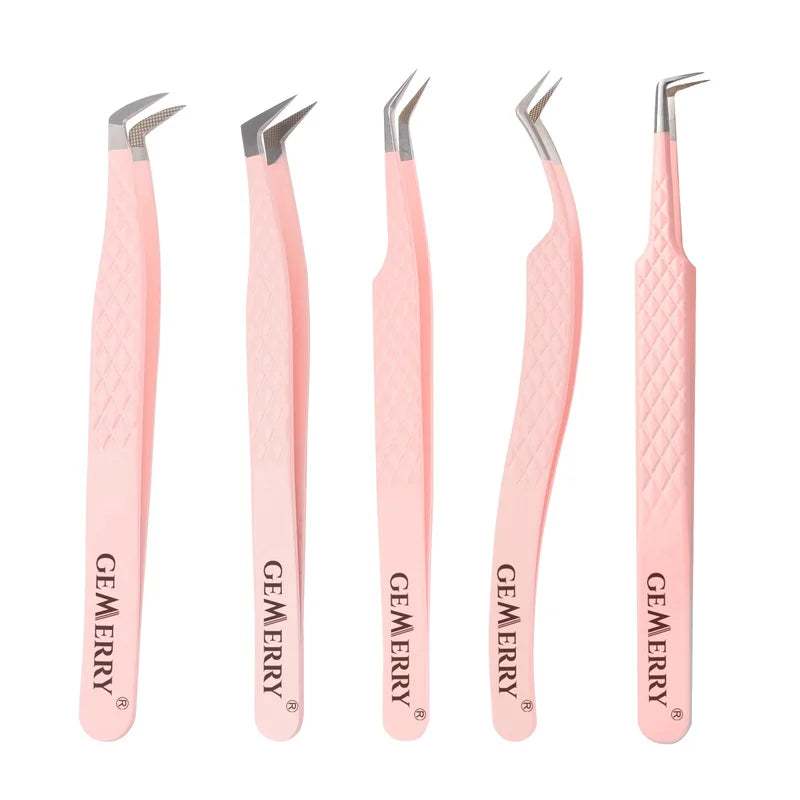 Fiber Tips Eyelash Tweezers - Professional Stainless Steel Makeup Tool