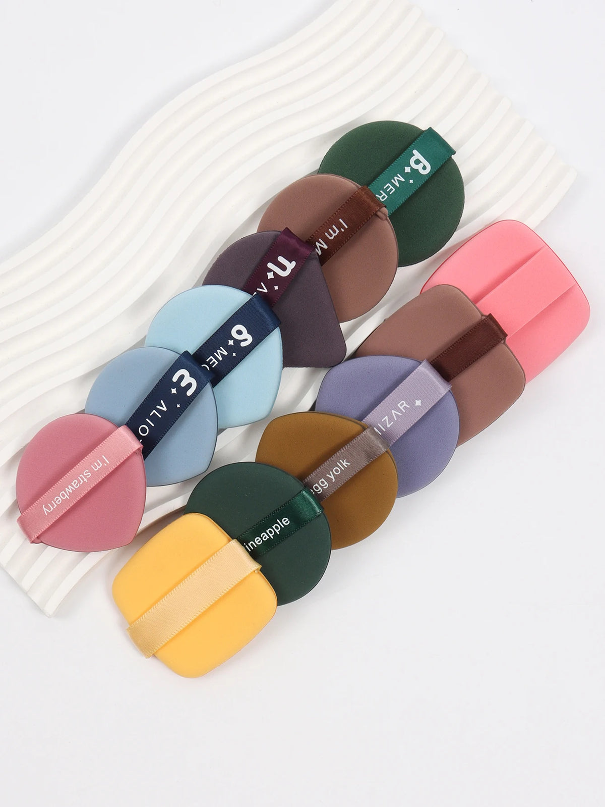 Air Cushion Powder Puff Set - Multiple Colors & Shapes, Latex-Free Sponge Mix