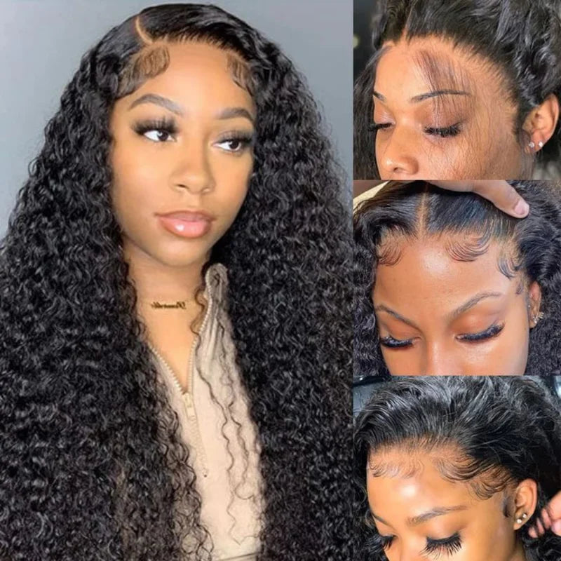 Deep Wave Human Hair Wigs 40 Inch Long HD Lace Frontal Voluminous Tangle-Free