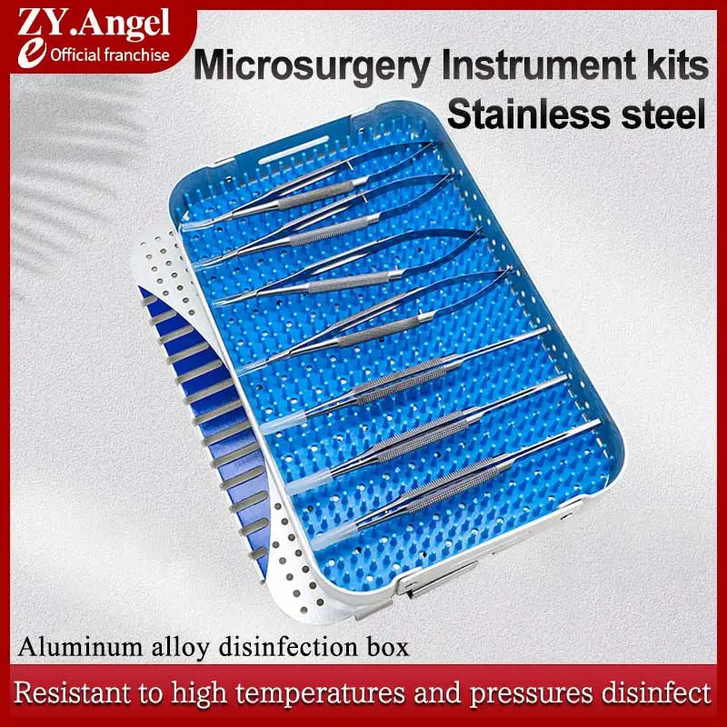 Ophthalmic Microsurgery Instruments Set - Surgical Scissors, Needle Holders & Tweezers in Multiple Colors