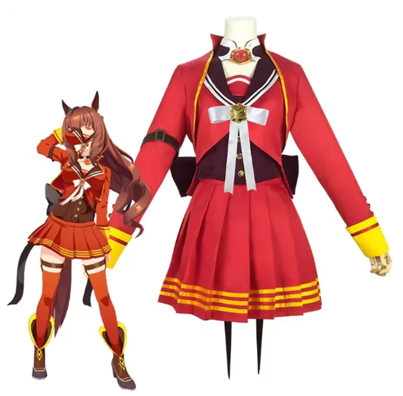 Anime Cosplay Costume UMA Musume Pretty Derby Red Uniform Dress for Women