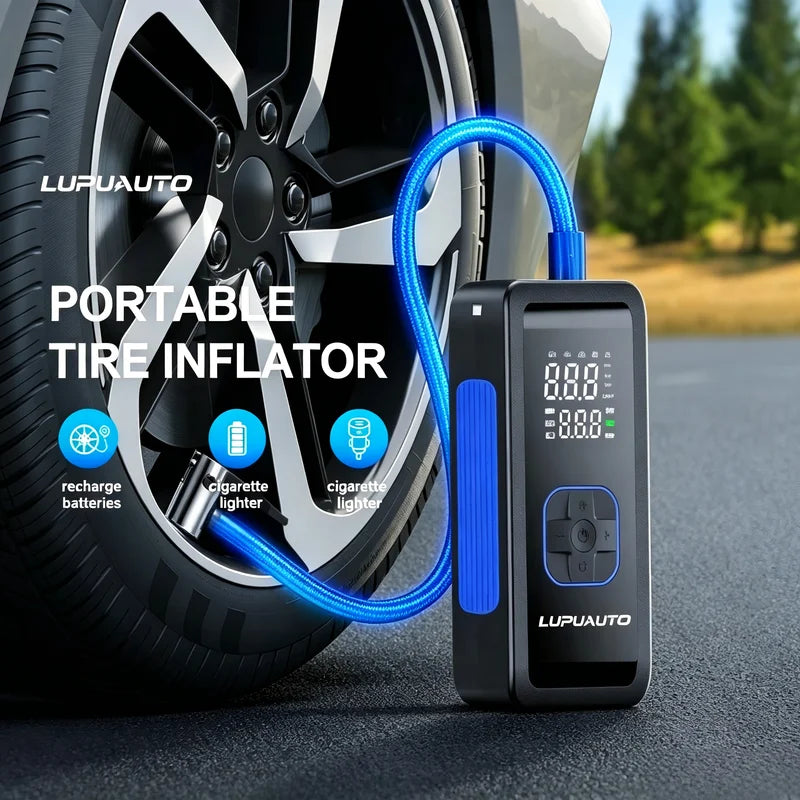 Portable Car Air Pump 150 PSI Tire Inflator with Digital Display & Auto Shut-Off