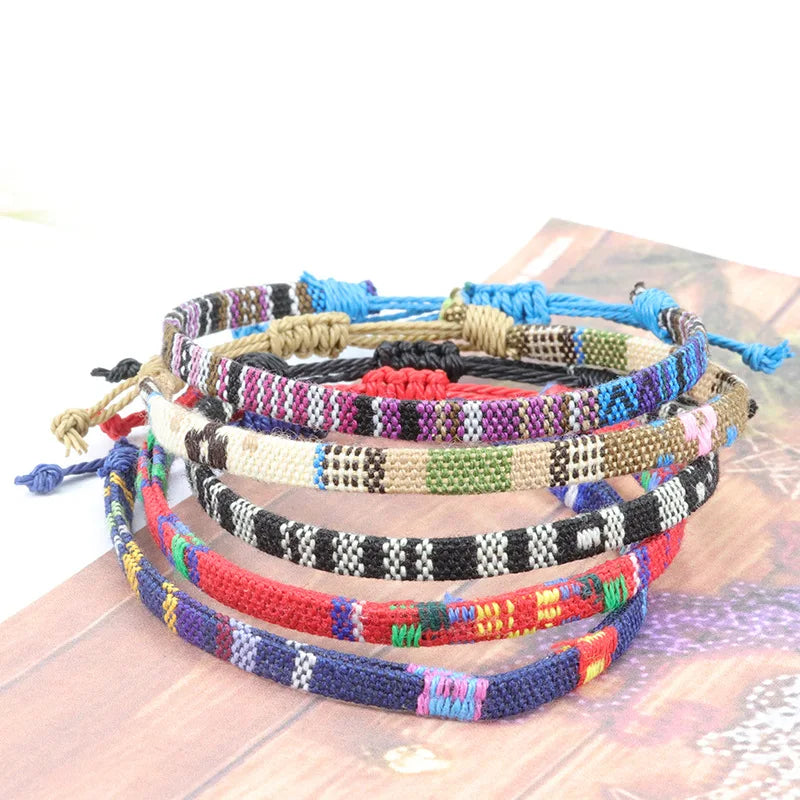 Women & Men Woven Fabric Anklet - Adjustable Beach Foot Leg Jewelry