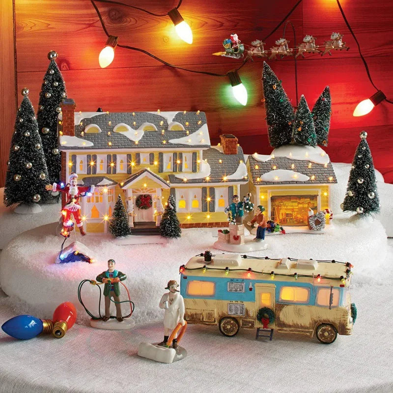 Christmas Snowhouse Glow Craft Snowman Garden Ornament with Music - Holiday Resin Decor