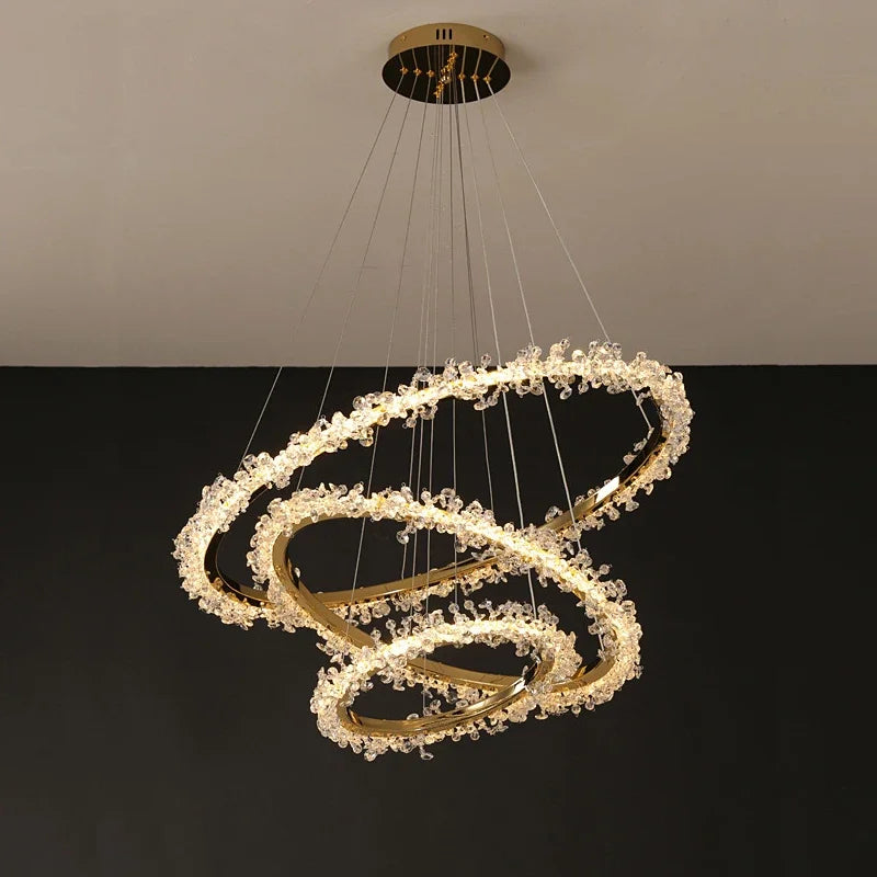 Modern Crystal Pendant Light Fixture for Living Room & Bedroom