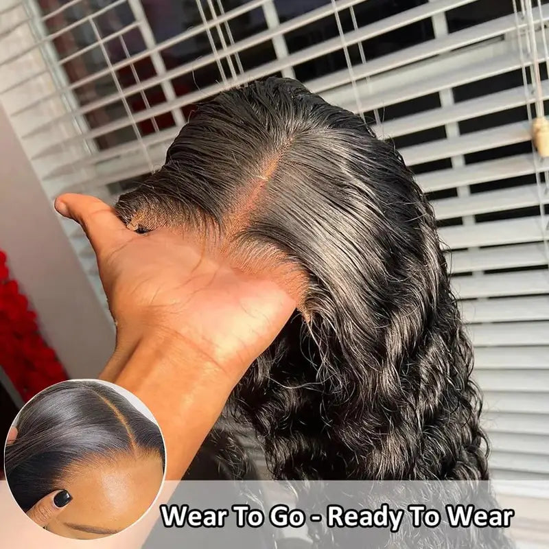 Glueless Human Hair Wigs Deep Wave 6x4 5x5 Lace Closure Pre Plucked 200 Density