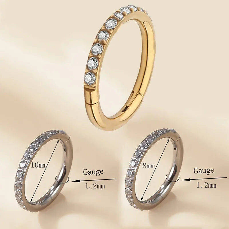 Titanium Body Piercing Nose Ring Septum Clicker Cartilage Earring Set