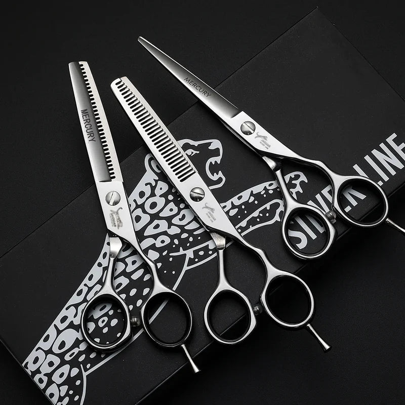 Professional Hairdressing Scissors Set - Reversed Hair Cutting Thinning Shears