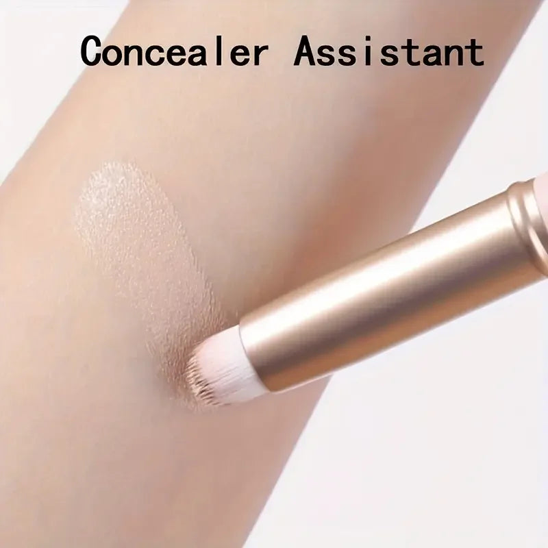 Professional Round Head Lipstick Brush with Cap - Handheld Lip Makeup Applicator