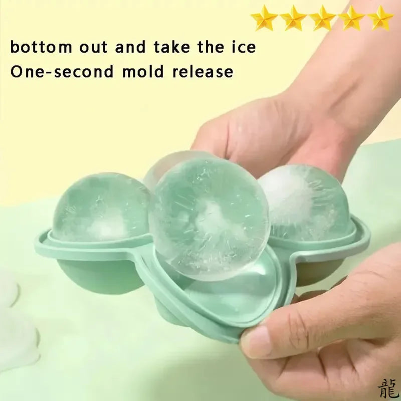 Large Silicone Ice Cube Tray - Easy-Release, Leakproof for Whiskey and Cocktails