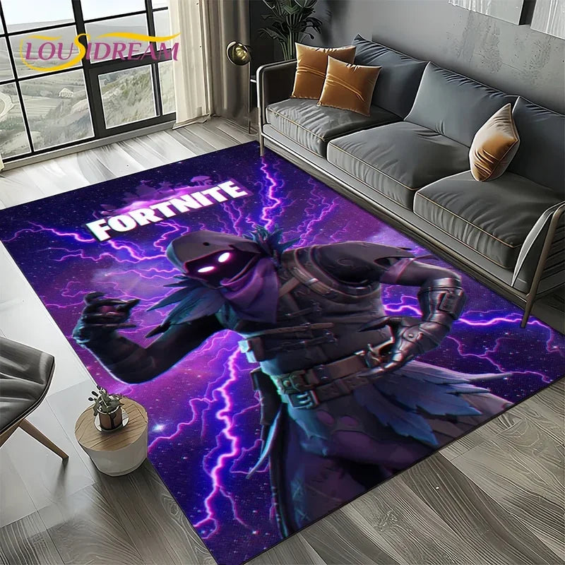 Cartoon Characters Gaming Rug for Kids Bedroom & Living Room - Non-slip Floor Mat
