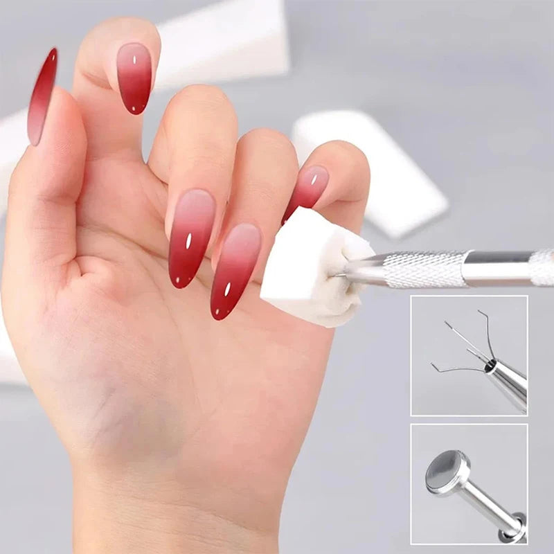 DIY Nail Art Sponge Set with Gripper Tool - 50 Mini Sponges for Gradient Nails