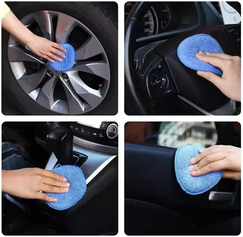 Microfiber Car Wax Applicator Mitts 10 Pack - Polishing & Detailing Sponges