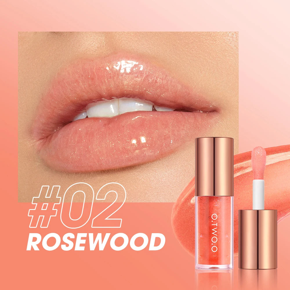 Moisturizing Lip Gloss with Plumper & Shimmer - Non-Sticky Water Gloss