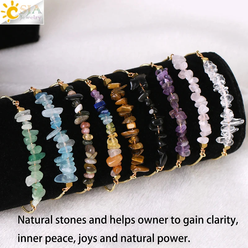 Healing Chakra Crystal Bracelet with Natural Stones for Women