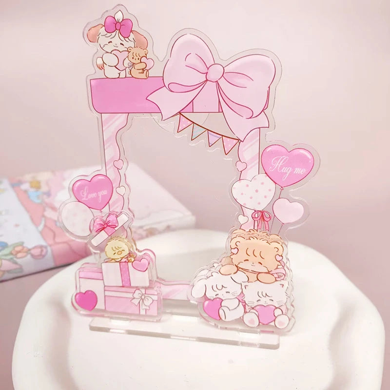 Acrylic Photo Frame Display Stand for Photos and Posters - Cute Desktop Decor