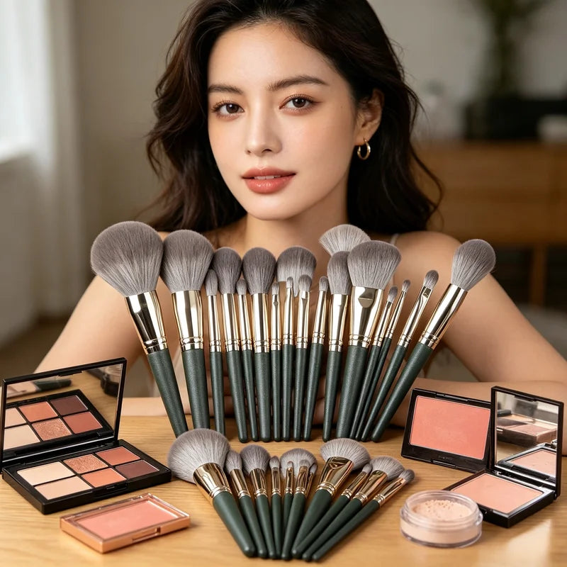14-Piece Makeup Brush Set - Professional Fluffy Eyeshadow, Concealer, Blush Brushes