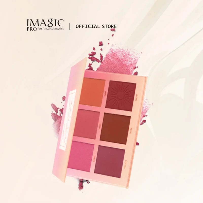6-Color Blush Palette - Natural, Waterproof & Long-Lasting Makeup Kit