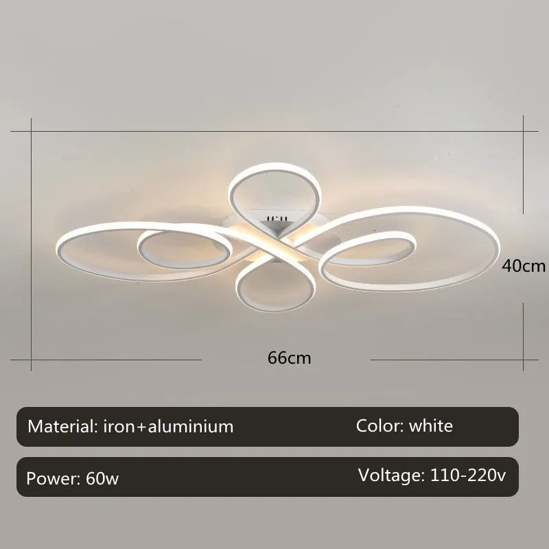 Modern LED Ceiling Light with Dimmable Remote Control - Energy Efficient Hanging Lamp for Living Room