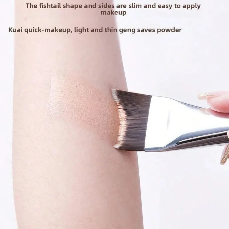 Upgraded Crescent Design Foundation Makeup Brush - Ultra-Thin Flat Spatula for Liquid Foundation, Precise Application, Beauty Tools