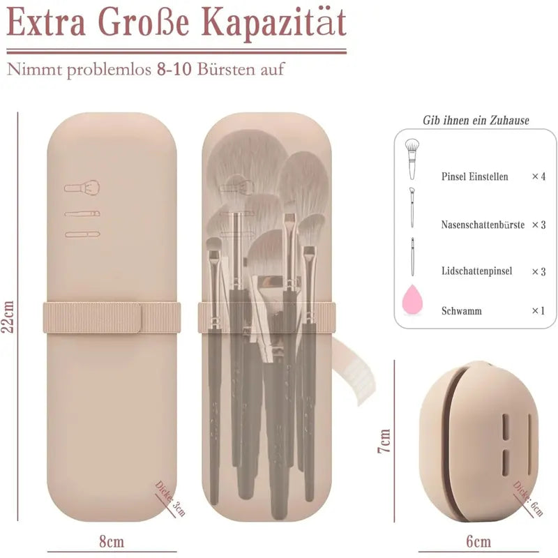 Travel Makeup Brush Holder Silicone Cosmetic Bag Waterproof Portable Organizer for Women Girls