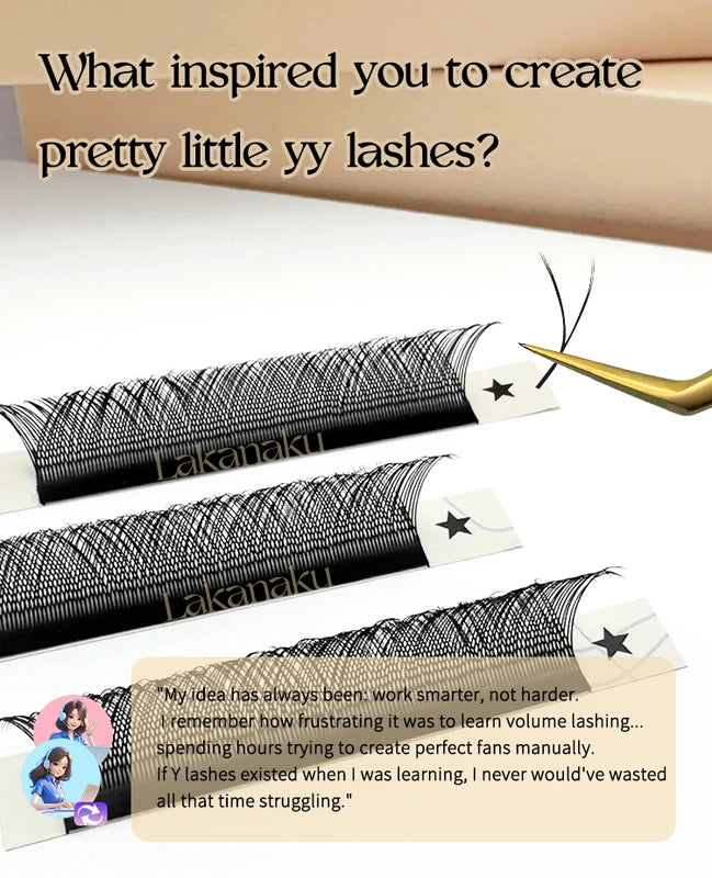 Eyelash Extensions 6 Trays YY Lashes Premade Fans D C Curl Mixed Lengths 8-15mm