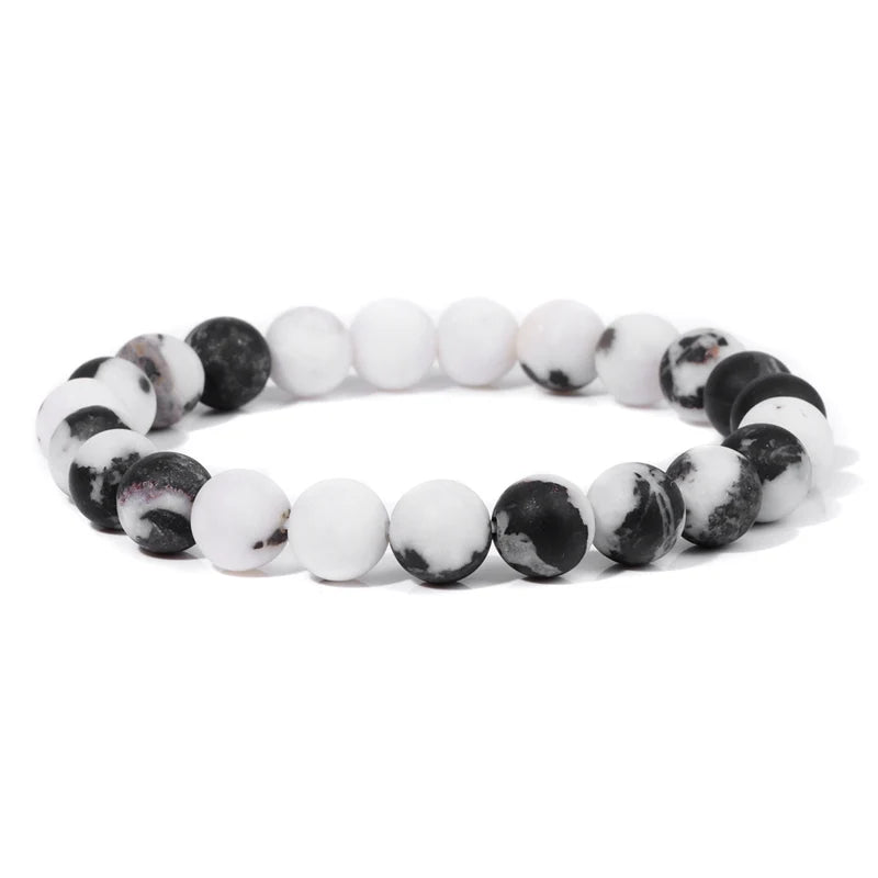 Natural Stone Beaded Bracelet for Men & Women - Handmade Yoga Energy Jewelry