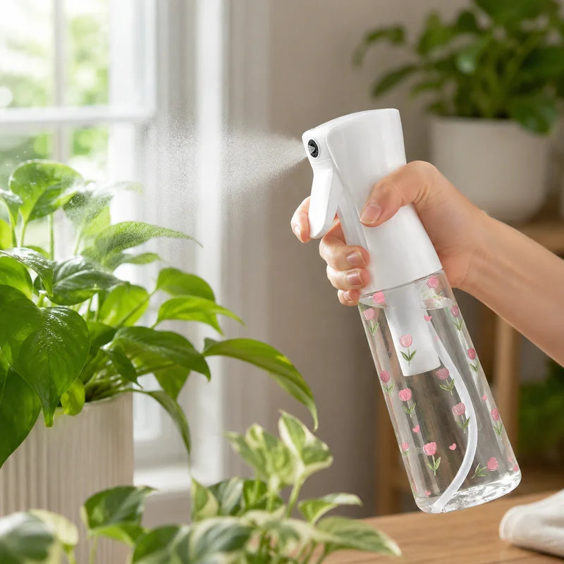 Refillable Floral Mist Spray Bottle - Fine Water Sprayer for Hair Plants Cleaning Travel