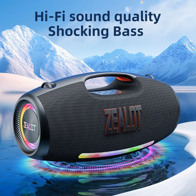 250W Waterproof Portable Bluetooth Speaker with Deep Bass and Outdoor Design