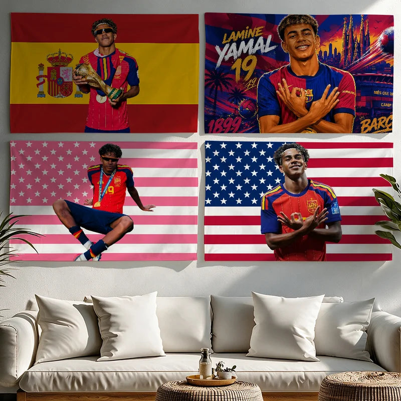 Outdoor Football Flag Tapestry Wall Decor for Bedrooms & Living Rooms