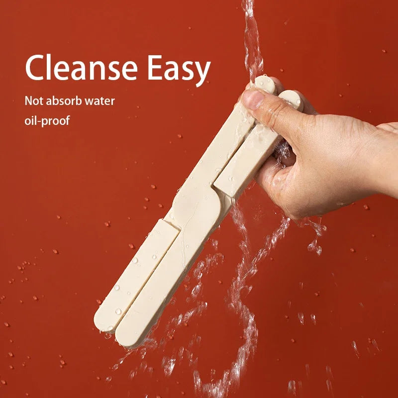 Silicone Heat Resistant Pot & Pan Mat with Cross Holder, Foldable Non-Slip Kitchen Pad