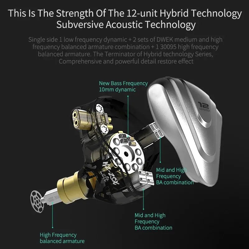 Hybrid In-Ear Monitor Earbuds with Noise Cancelling & Volume Control — Multiple Colors