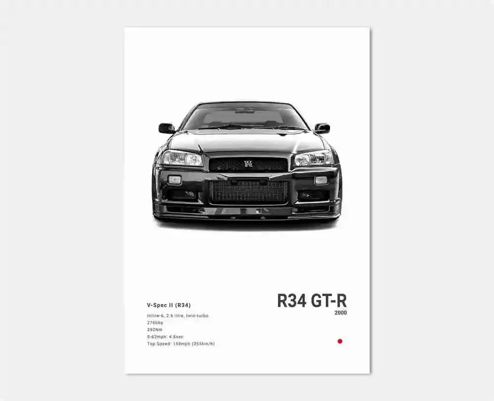 Car Wall Art Canvas Prints - Japan Super Sport Car Poster Wall Decor