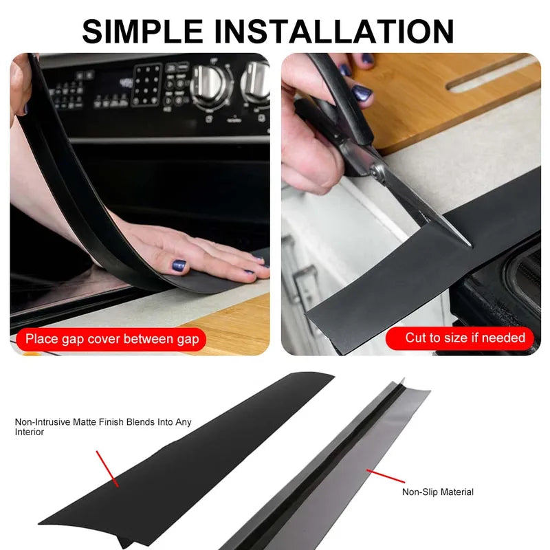 Silicone Stove Gap Covers for 4-25mm Gaps - Kitchen Counter Seal & Spill Protector