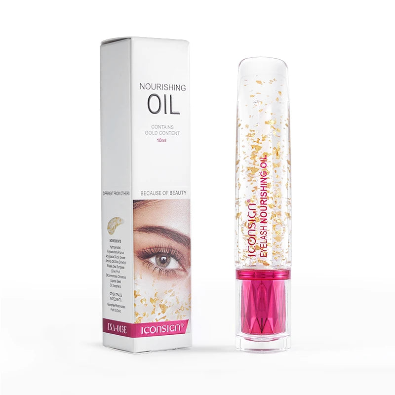 Eyelash and Eyebrow Nourishing Gold Essential Oil Serum - Thickening & Repair, 10ml