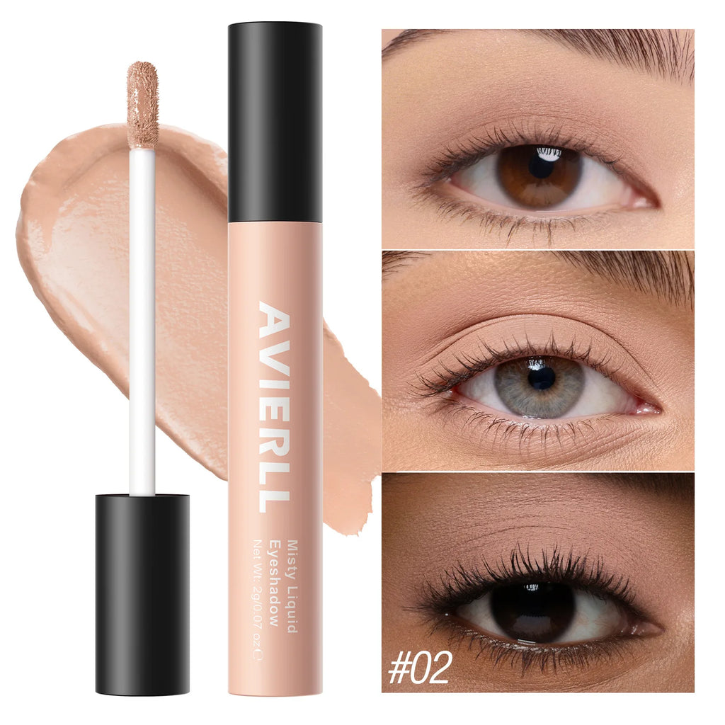 Waterproof Liquid Eyeshadow Palette - 10 Matte Nude & Vibrant Colors for Eye & Cheek Makeup