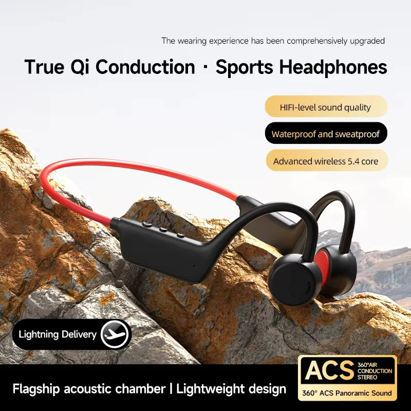 Bone Conduction Bluetooth Headset Waterproof Fitness Sports Headphones with Mic