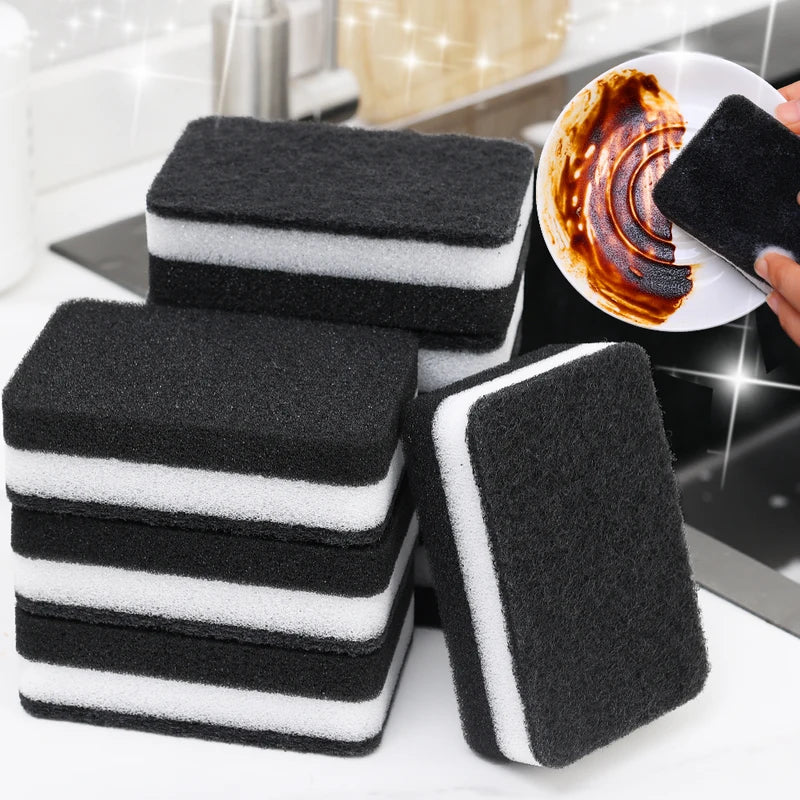Double-Sided Dishwashing Sponge Set - Stain Removal Scouring Cloths, Kitchen Cleaning